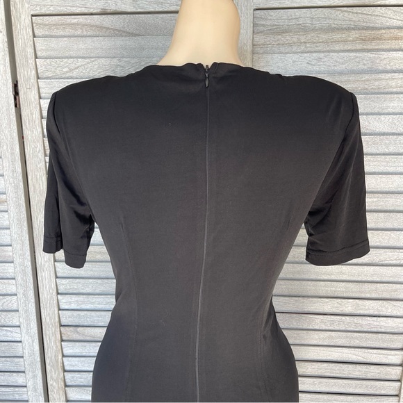 INA BLACK DRESS WITH SIDE RUCHING AND TIE DETAIL - Picture 12 of 14